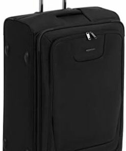 Amazon Basics Expandable Softside Carry-On Spinner Luggage Suitcase With TSA Lock And Wheels - 23 Inch, Black