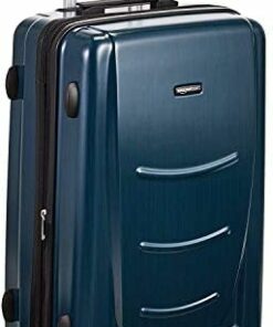 Amazon Basics Hard Shell Carry On Spinner Suitcase Luggage - 22 Inch, Navy Blue