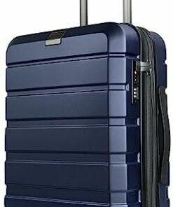 KROSER Hardside Expandable Carry On Luggage with Spinner Wheels & Built-in TSA Lock, Durable Suitcase Rolling Luggage, Carry-On 20-Inch, Navy
